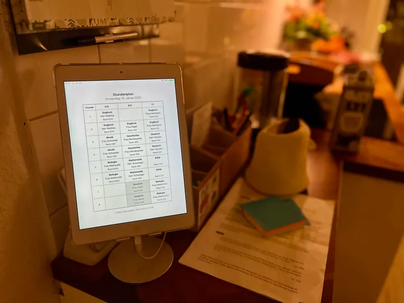 Running on an old iPad in the kitchen